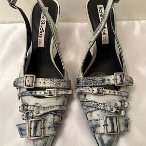 Acne Women's Gray Strappy Heels
